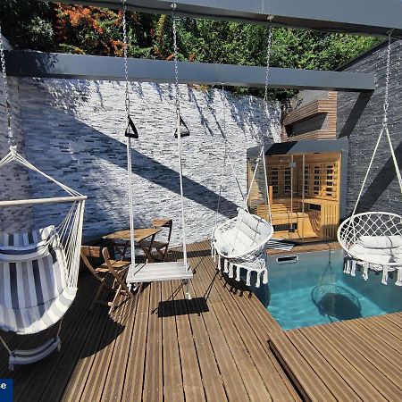 Piscine Chauffee Et Spa Jacuzzi Privatif Terrasse Sans Vis A Vis ,,,Sky House Agen,,, Exterior foto