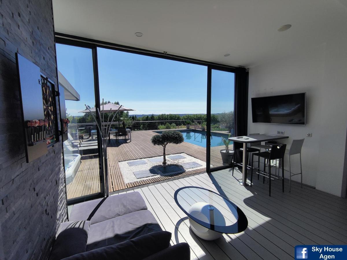 Piscine Chauffee Et Spa Jacuzzi Privatif Terrasse Sans Vis A Vis ,,,Sky House Agen,,, Exterior foto